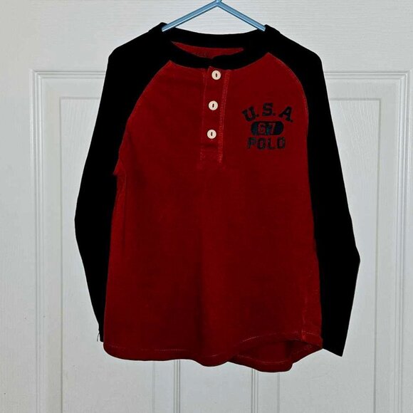 Boy's size 6 Polo by Ralph Lauren baseball style t, red and navy - Picture 1 of 1
